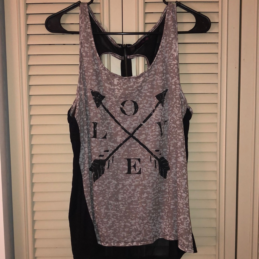 rocker tank top (black & gray - see through)